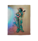 Close-up of vibrant flowers on the Garden Oasis Comforter.